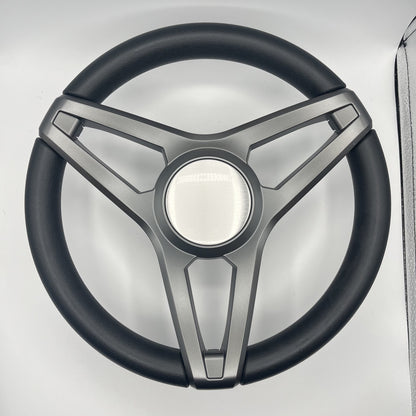 Molino Gray w/Soft Touch Urethane Rim Boat Steering Wheel | Plain