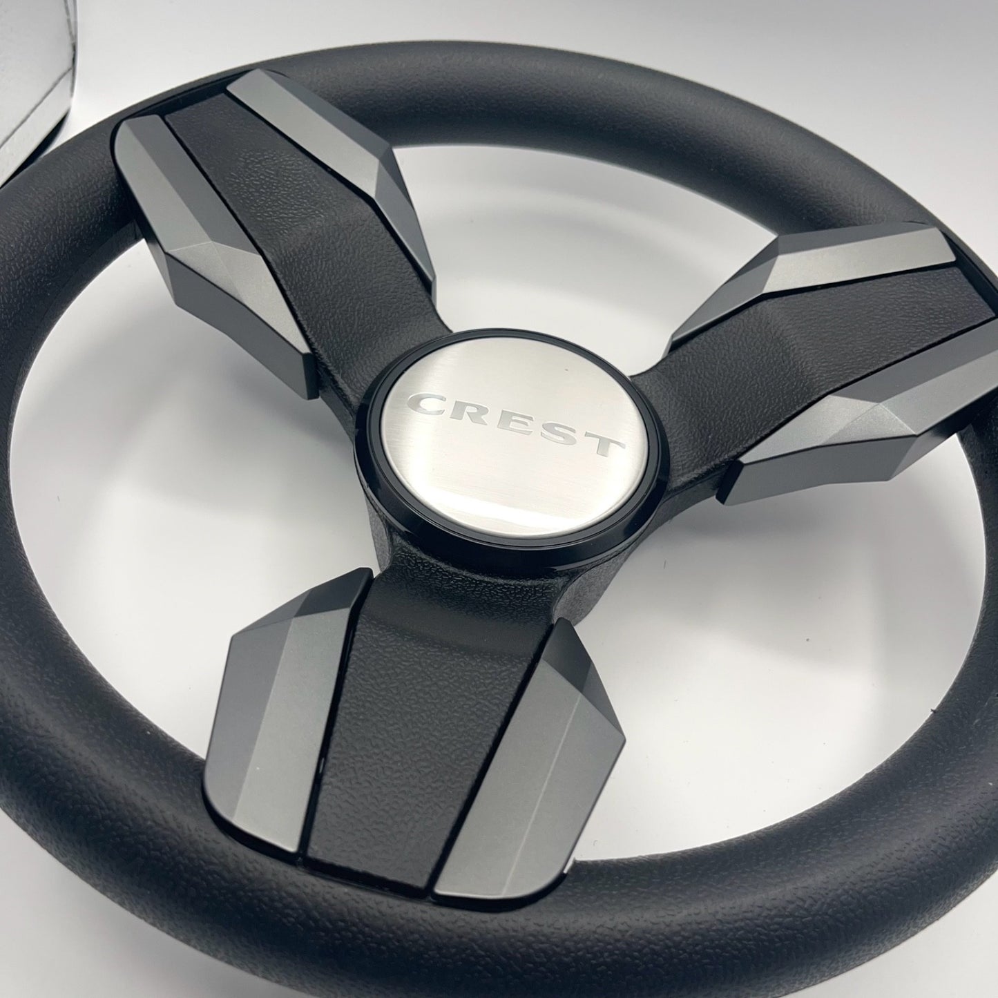 Collina Boat Steering Wheel Dark Gray Inserts - Crest - Keyed ONLY