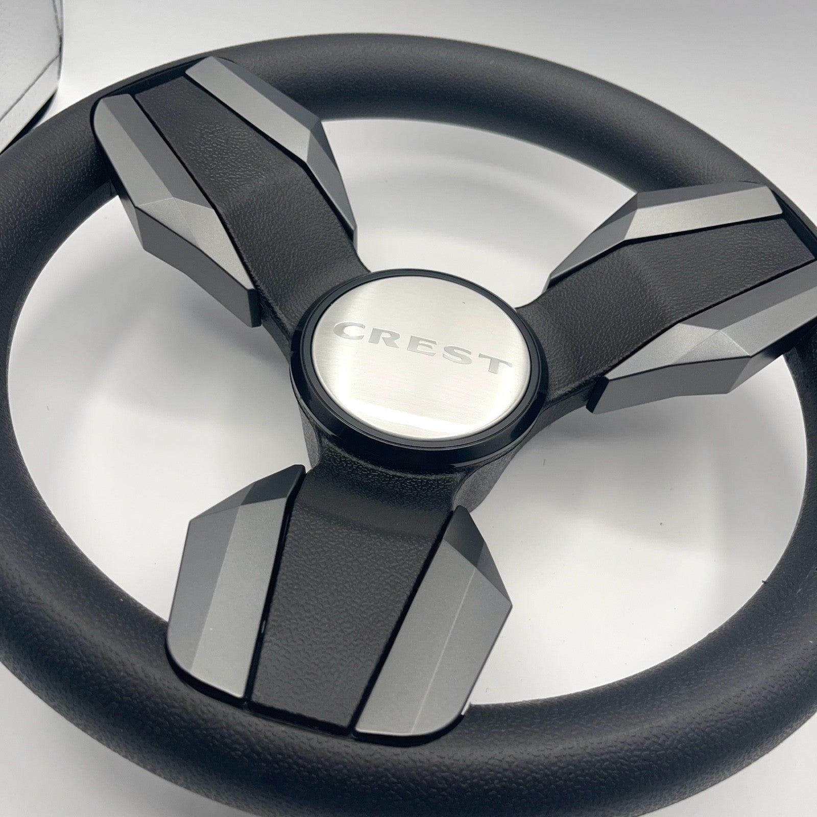 Collina Boat Steering Wheel Dark Gray Inserts - Crest - Keyed ONLY