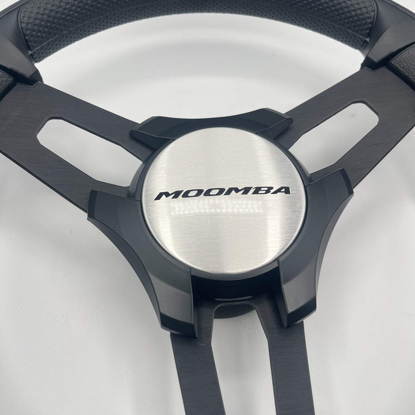 Gussi Italia Boat Model 15 Steering Wheel Black Brushed Alum Spokes |Blk Moomba