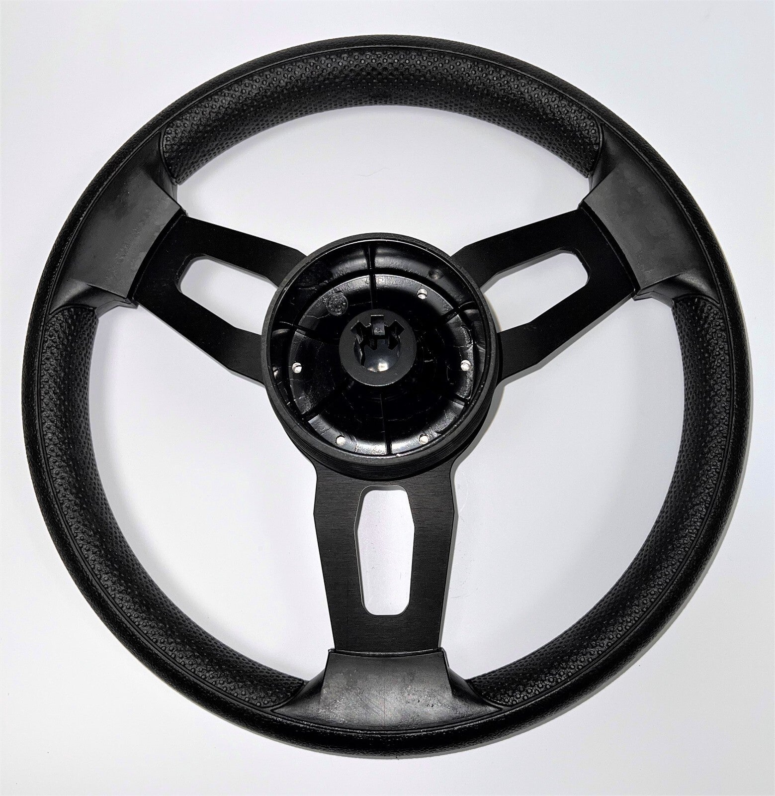 Model 15 Marine Steering Wheel Black Brushed Aluminum Spokes | Metal Blank