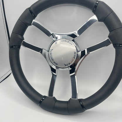 Malera Boat Steering Wheel Chrome Spokes | Smoker