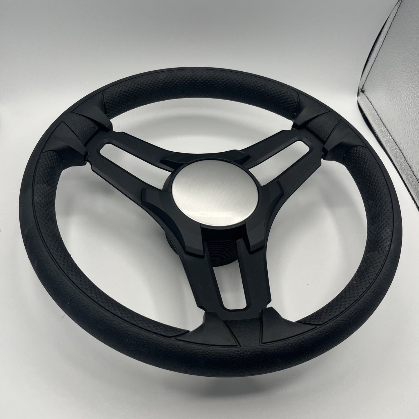 Gussi Italia Marine Steering Wheel Black Brush Metal Spokes | Plain