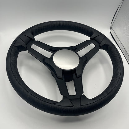 Gussi Italia Marine Steering Wheel Black Brush Metal Spokes | Plain