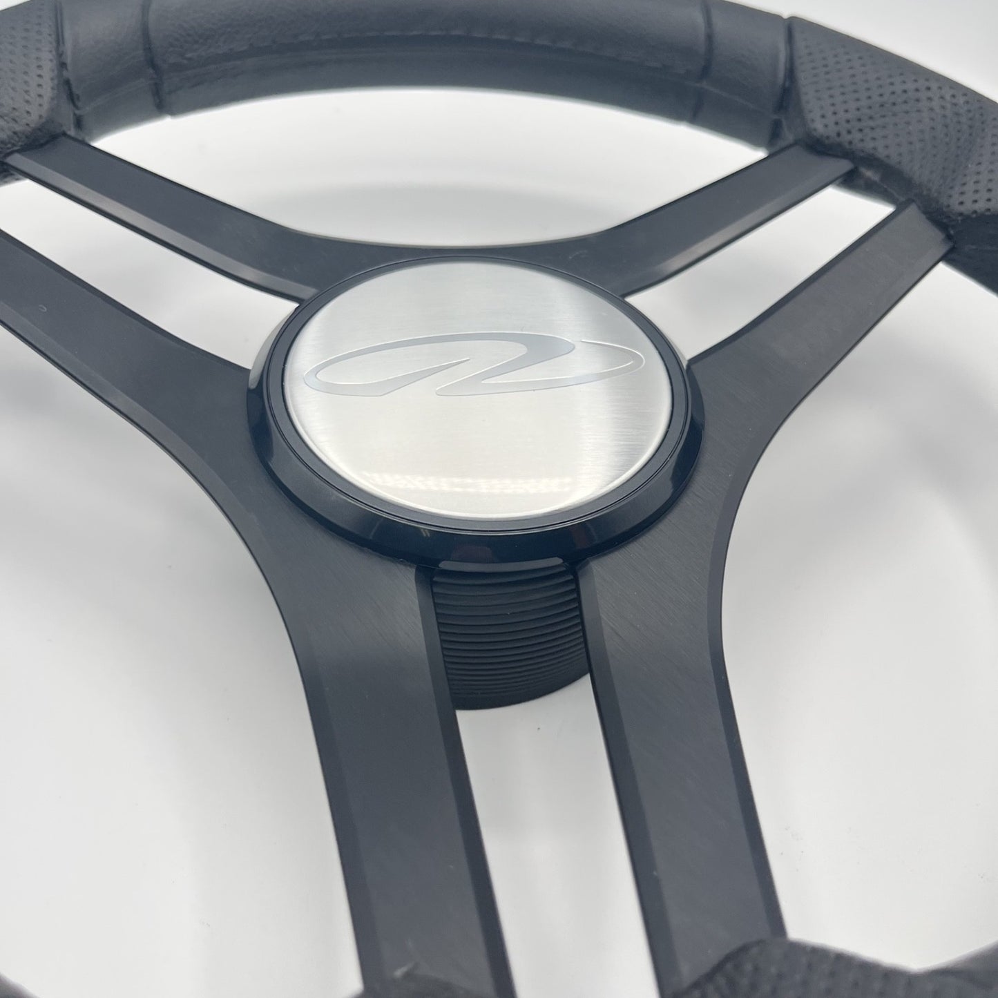 Molinara Marine Steering Wheel Black Brushed Alum Spokes | Regal