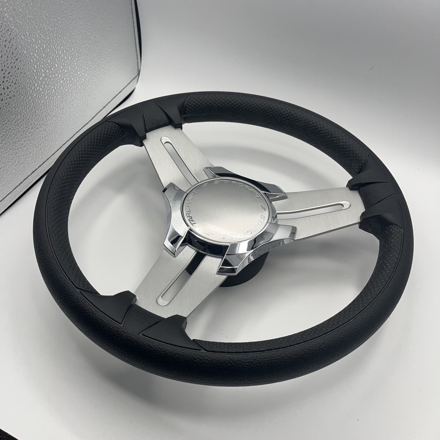 Model 15 Marine Steering Wheel Brushed Aluminum Spokes | Starcraft