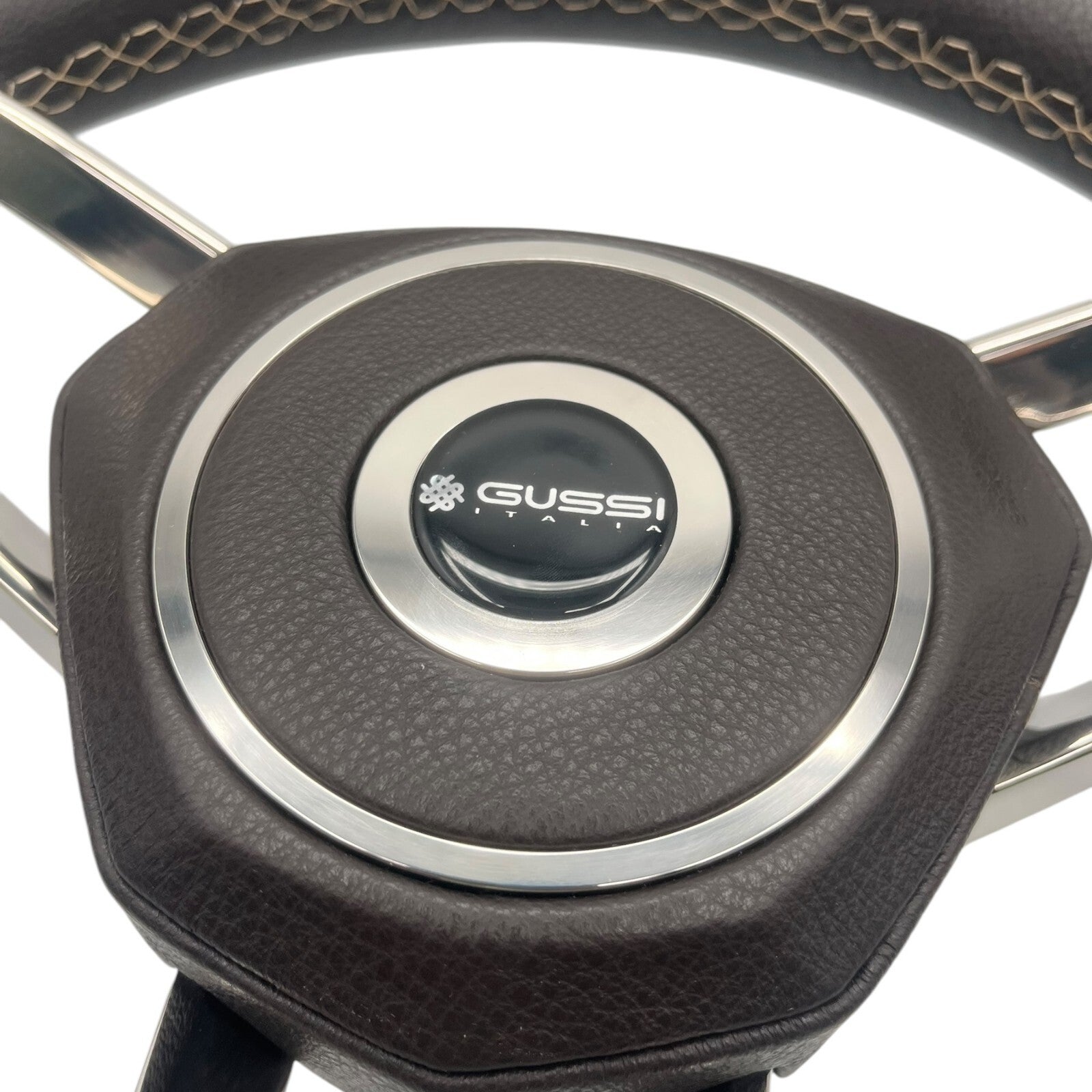 Model 700B Gussi Italia Boat Steering Wheel Polished Stainless Steel Spokes