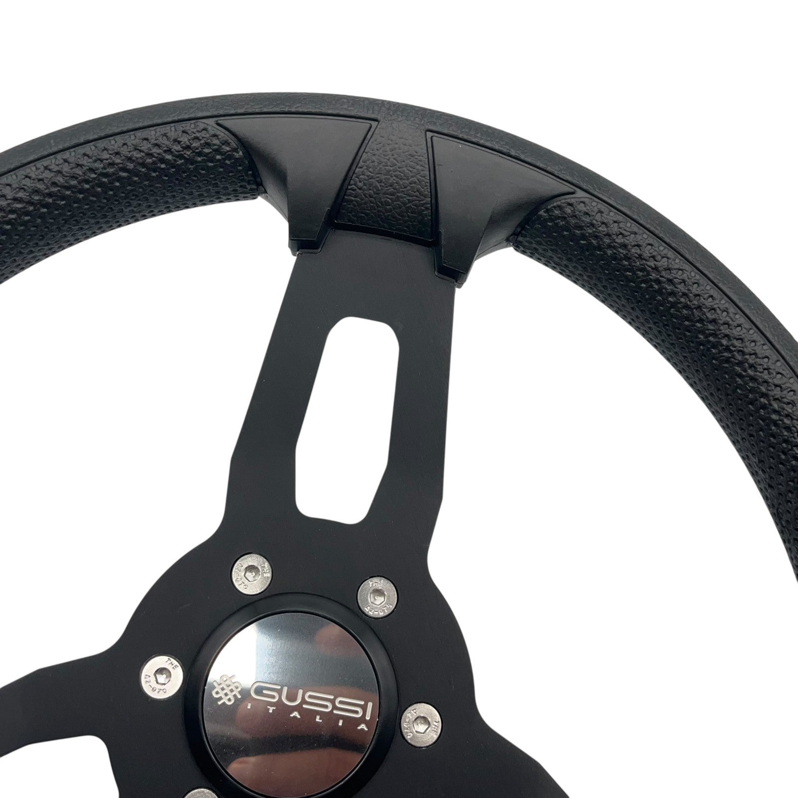 Model 15 Marine Steering Wheel Black Brushed Aluminum Spokes | Gussi Italia