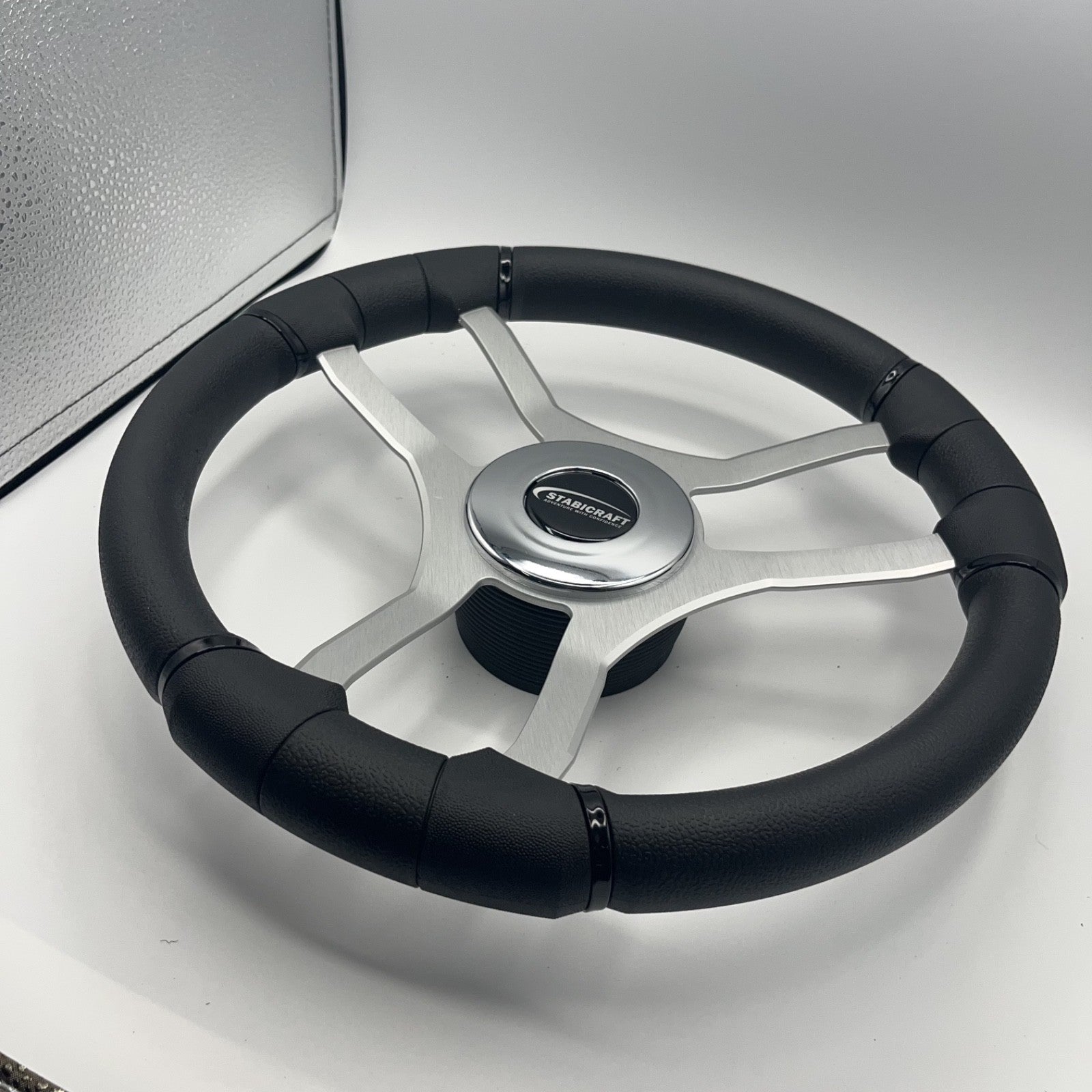 Malera Boat Steering Wheel Brushed Aluminum Spokes | Stabicraft