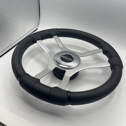 Malera Boat Steering Wheel Brushed Aluminum Spokes | Stabicraft