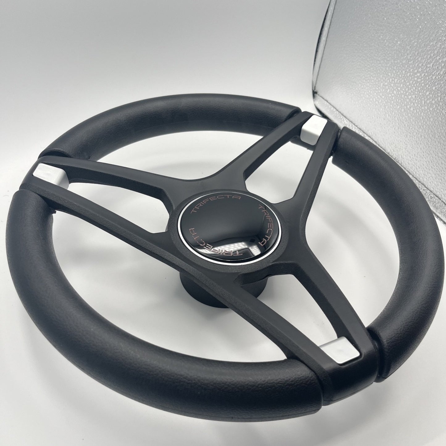 Molino Black w/Soft Touch Urethane Rim Boat Steering Wheel | Trifecta Boats