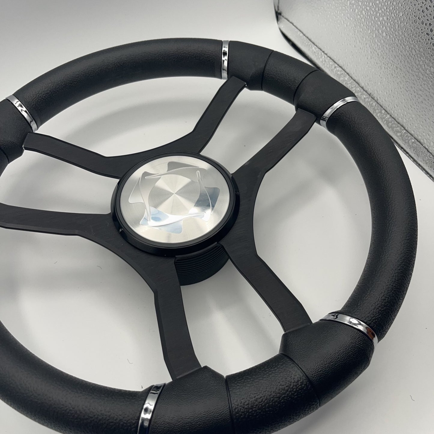 Malera Boat Steering Wheel Black Aluminum Spokes | Stingray