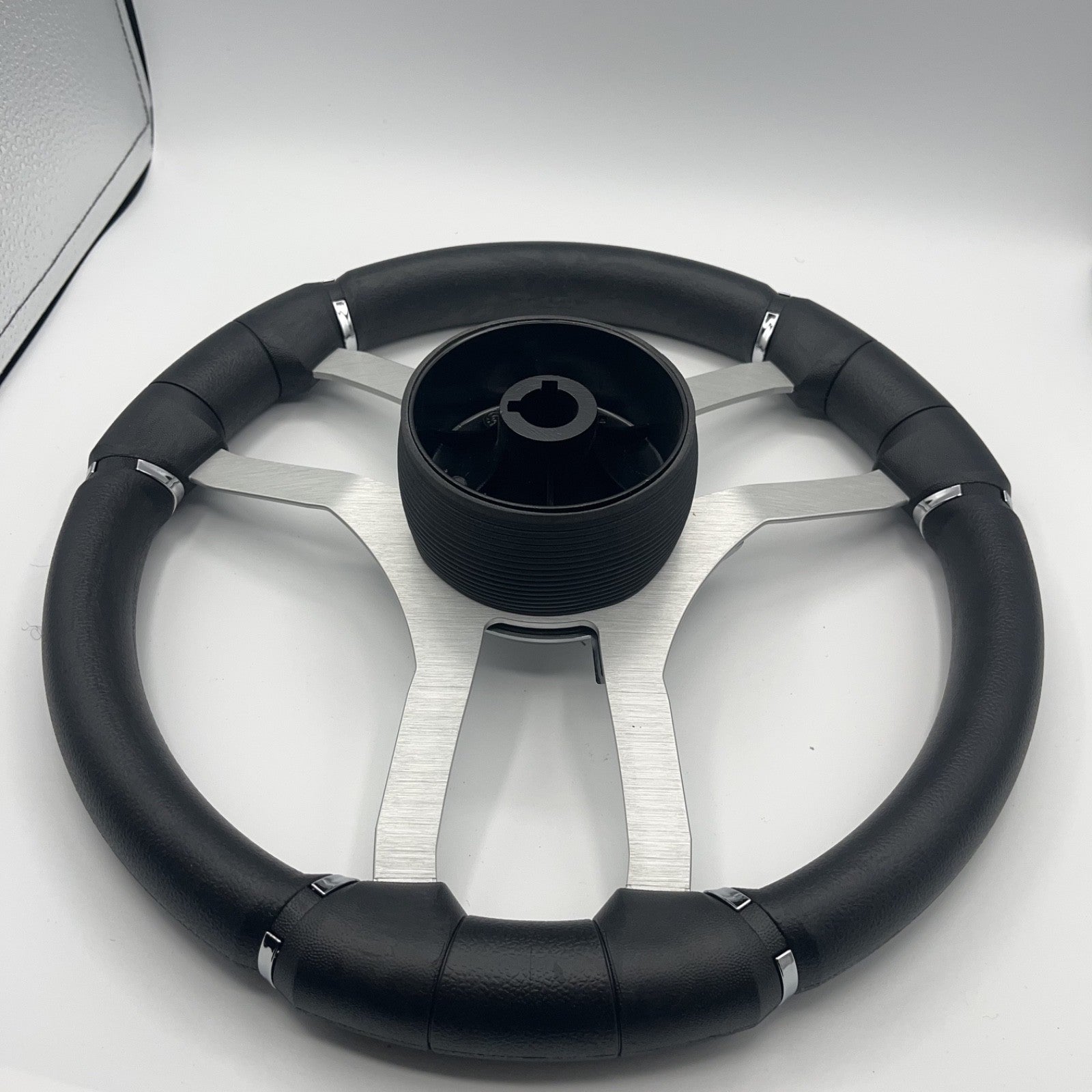 Malera Boat Steering Wheel Brushed Alum Spoke | Plain