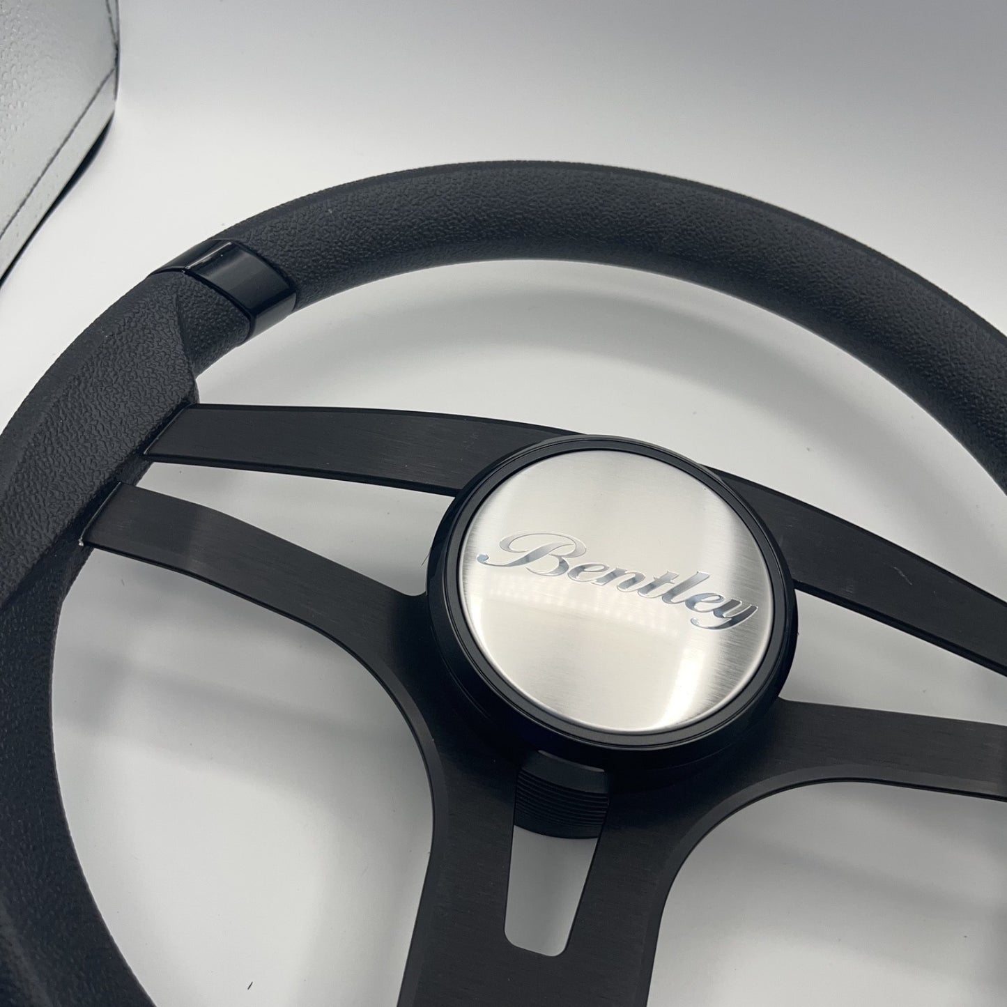 Badia Boat Steering Wheel Brushed Black Aluminum Spokes | Bentley