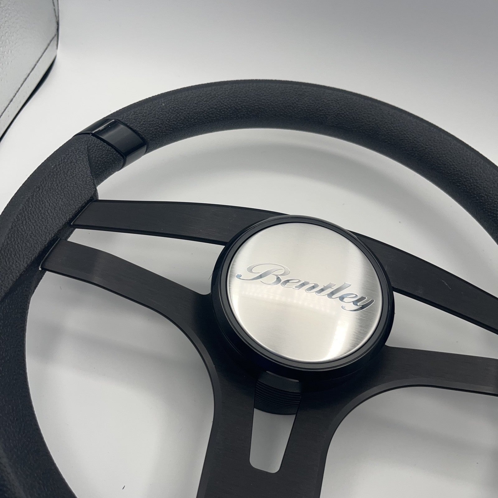 Badia Boat Steering Wheel Brushed Black Aluminum Spokes | Bentley