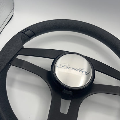Badia Boat Steering Wheel Brushed Black Aluminum Spokes | Bentley