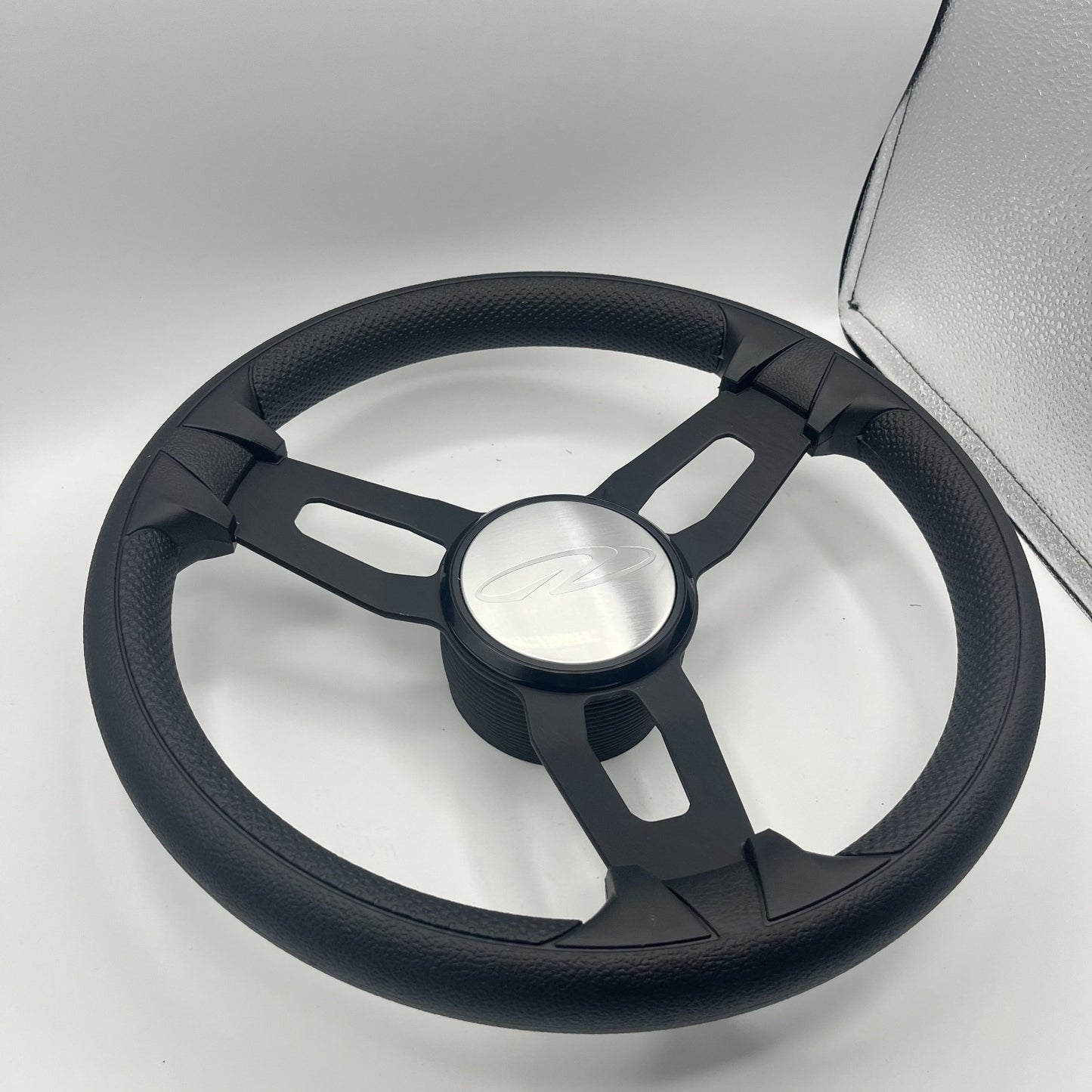 Gussi Italia Model 15 Steering Wheel Blk Brushed Alum Spokes | Searay