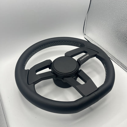 Gussi Italia Boat Sinel Steering Wheel Black Billet Aluminum Spoke | Harris