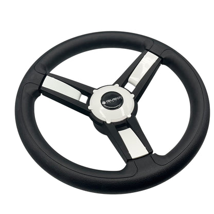 Giazza Golf Cart Steering E-Z-GO HUB Soft Touch Rim ABS Spokes - White Inserts