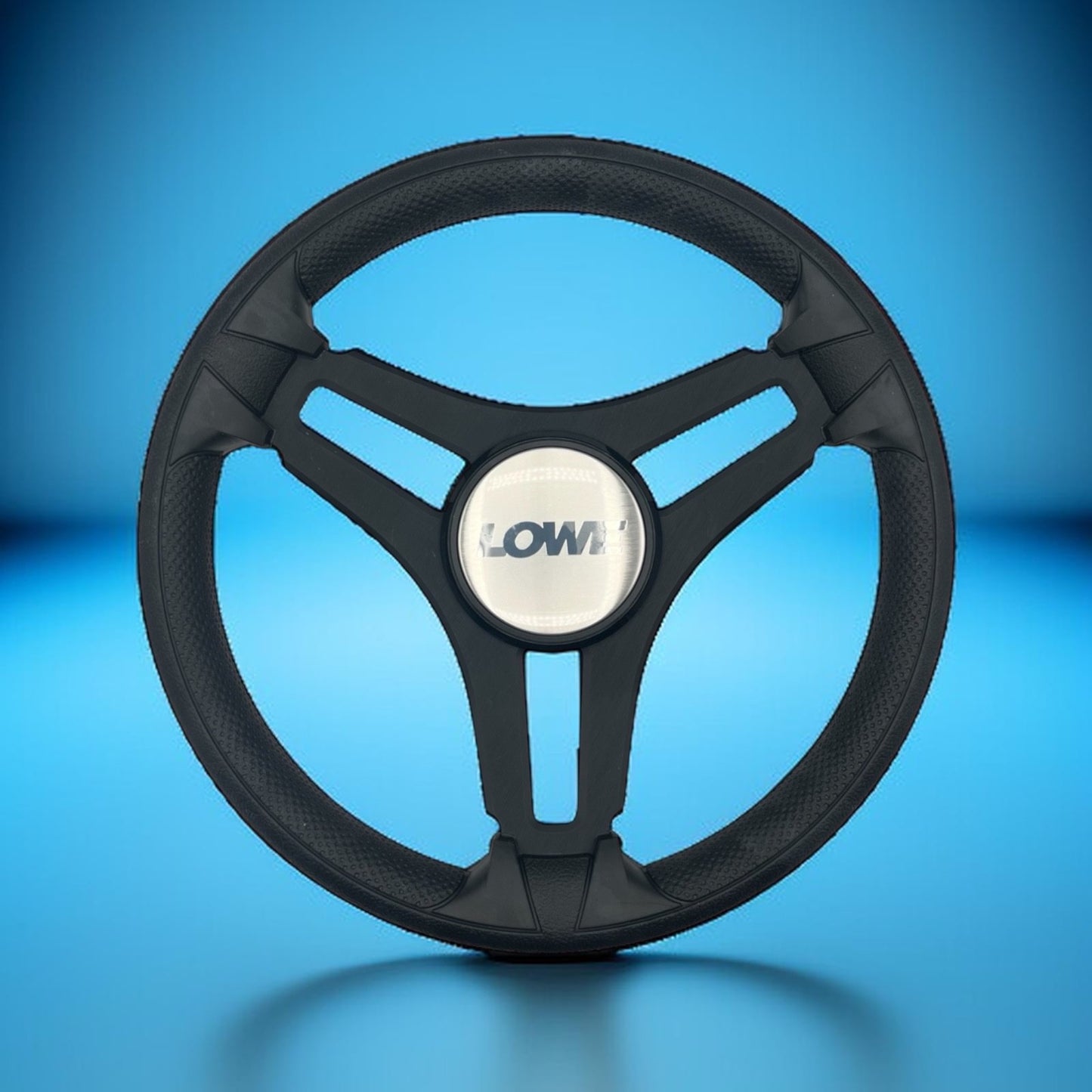 Gussi Italia Marine Steering Wheel Black Brush Metal Spokes | Lowe