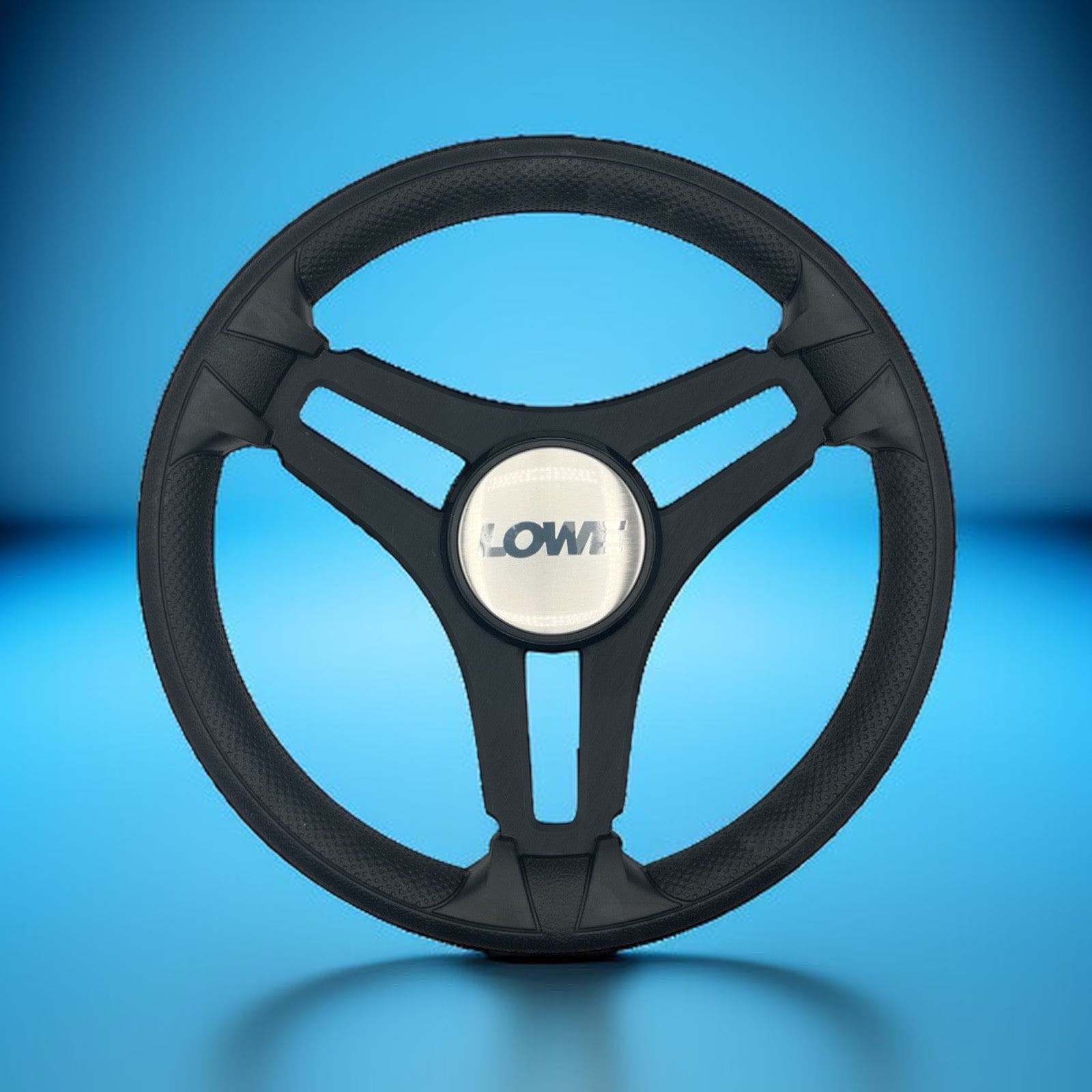 Gussi Italia Marine Steering Wheel Black Brush Metal Spokes | Lowe