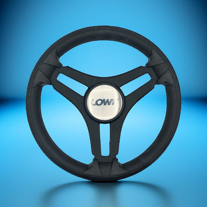 Gussi Italia Marine Steering Wheel Black Brush Metal Spokes | Lowe