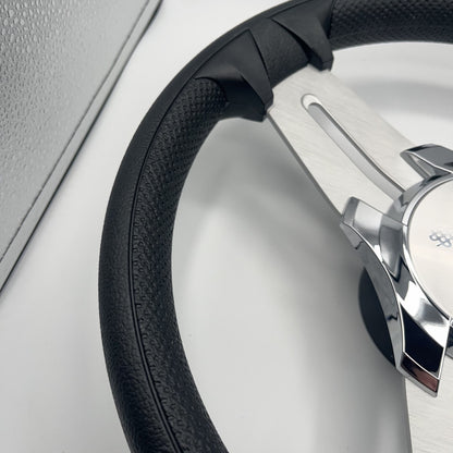 Model 15A Marine Steering Wheel Brushed Alum Spokes | Gussi Italia Cap