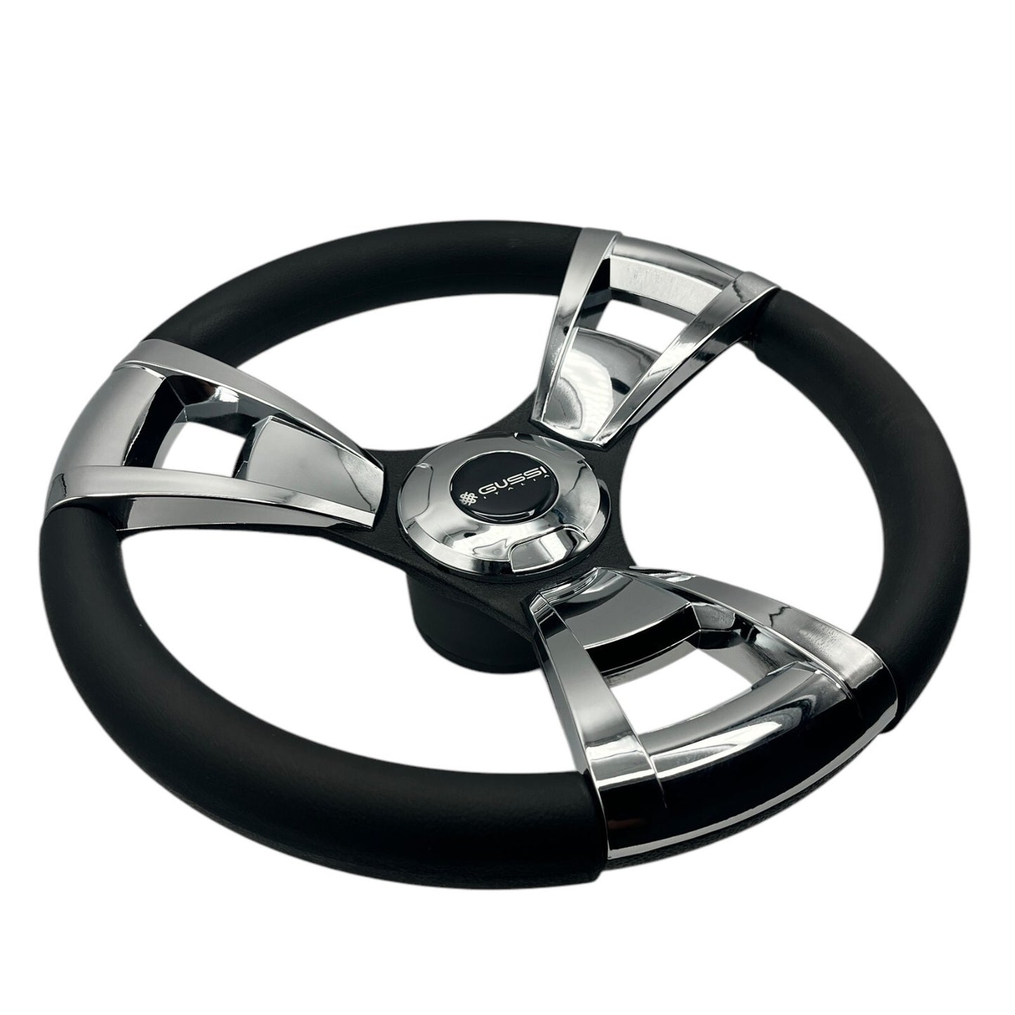 Model M13C Black & Chrome Steering Wheel fits all CLUB CAR DS Golf Carts