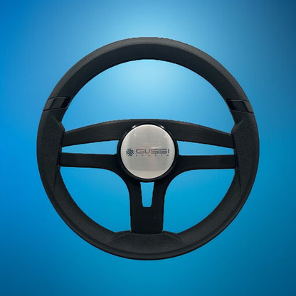 Badia Boat Steering Wheel Brushed Black Aluminum Spokes