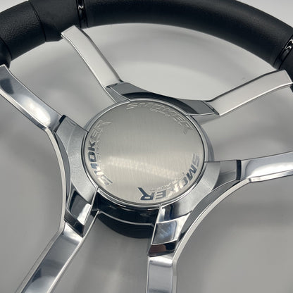 Malera Boat Steering Wheel Chrome Spokes | Smoker
