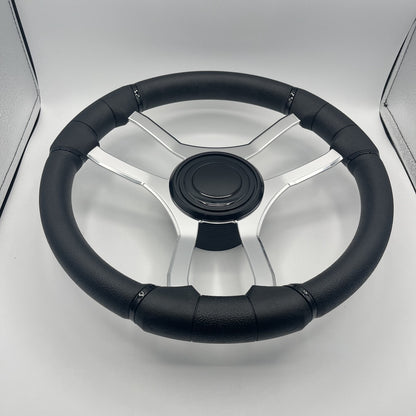 Malera Boat Steering Wheel Chrome Spokes | Blank Black Star