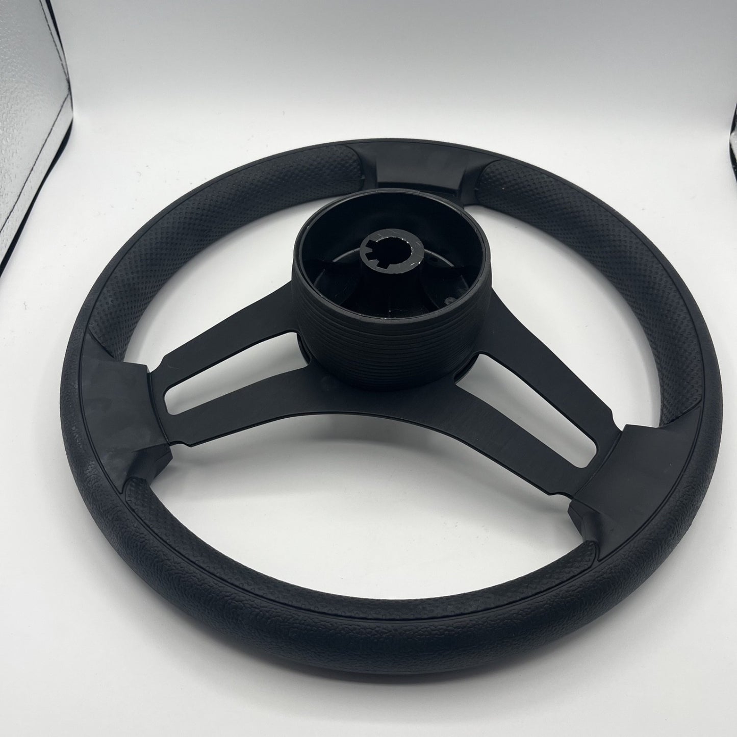 Gussi Italia Marine Steering Wheel Black Brush Metal Spokes | Lowe