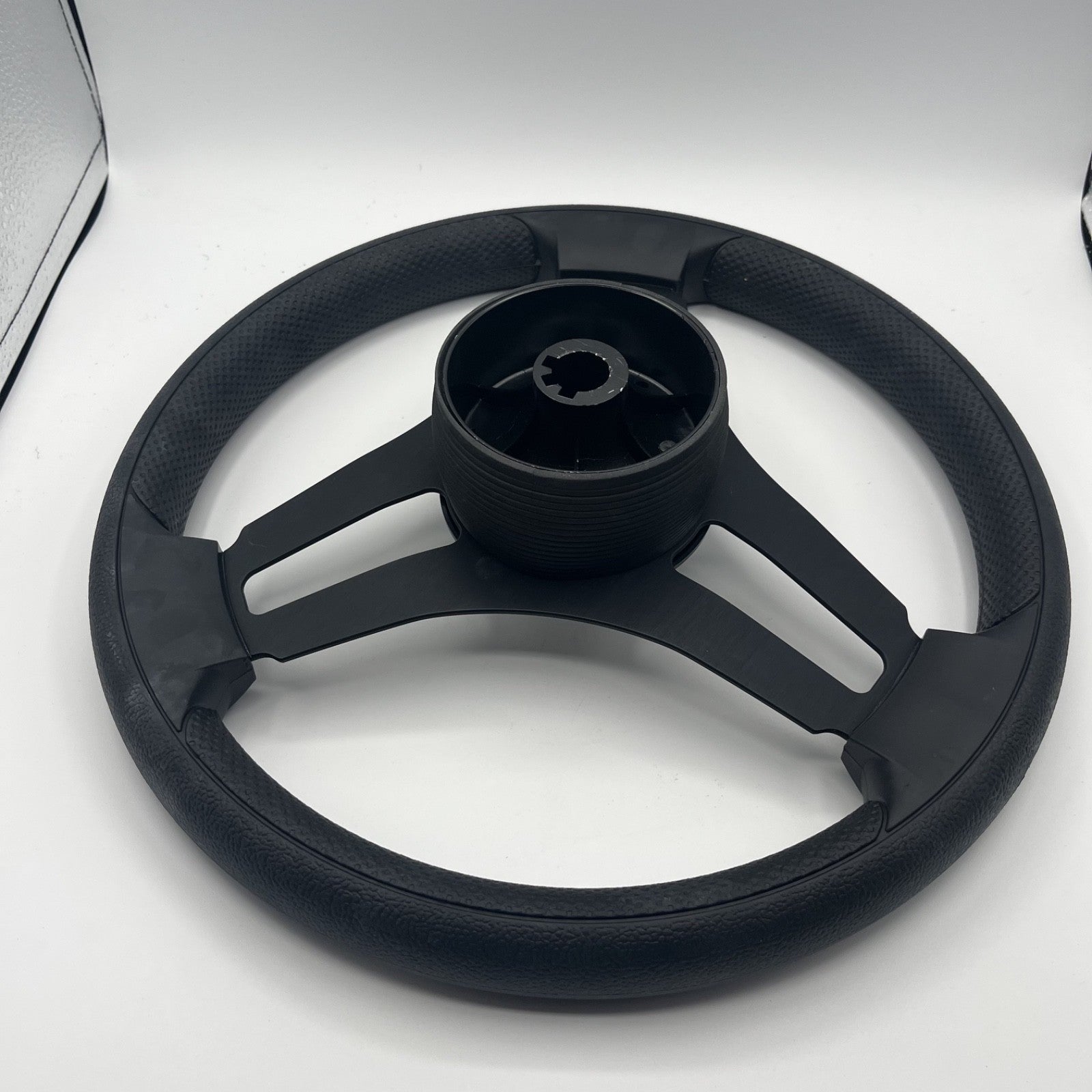 Gussi Italia Marine Steering Wheel Black Brush Metal Spokes | Lowe