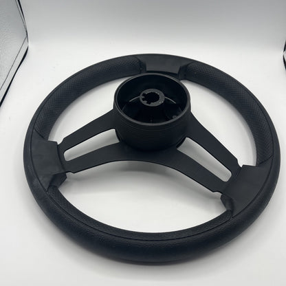 Gussi Italia Marine Steering Wheel Black Brush Metal Spokes | Lowe