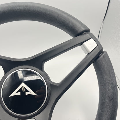 Molino Black & Silver Accents Golf Cart Steering Wheel fits AYRO EV Cart