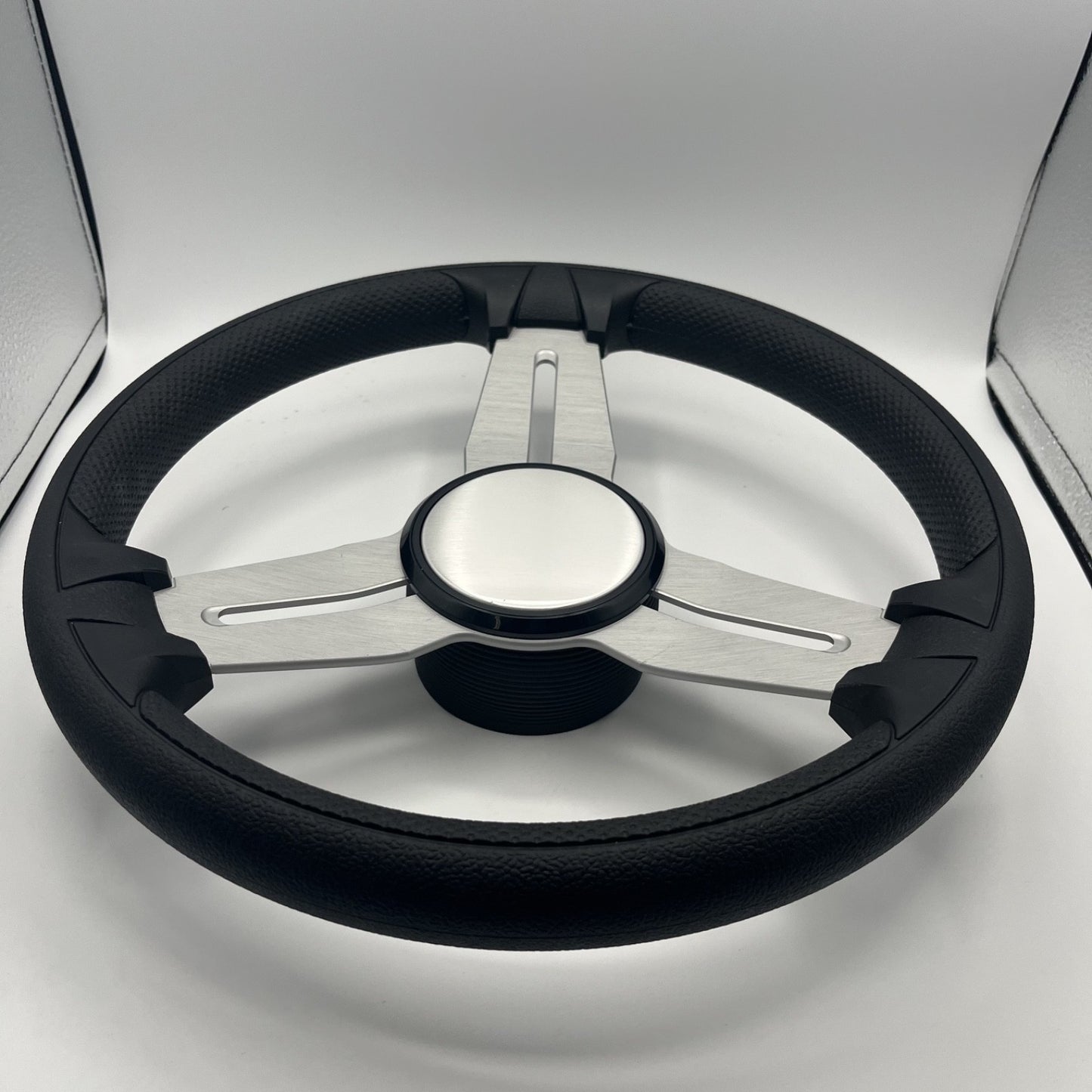 Model 15 Marine Steering Wheel Brush Alum Spokes | Silver Dome