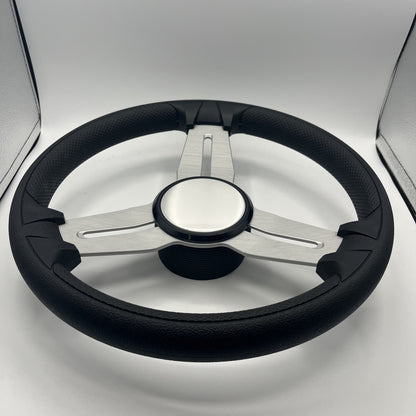 Model 15 Marine Steering Wheel Brush Alum Spokes | Silver Dome