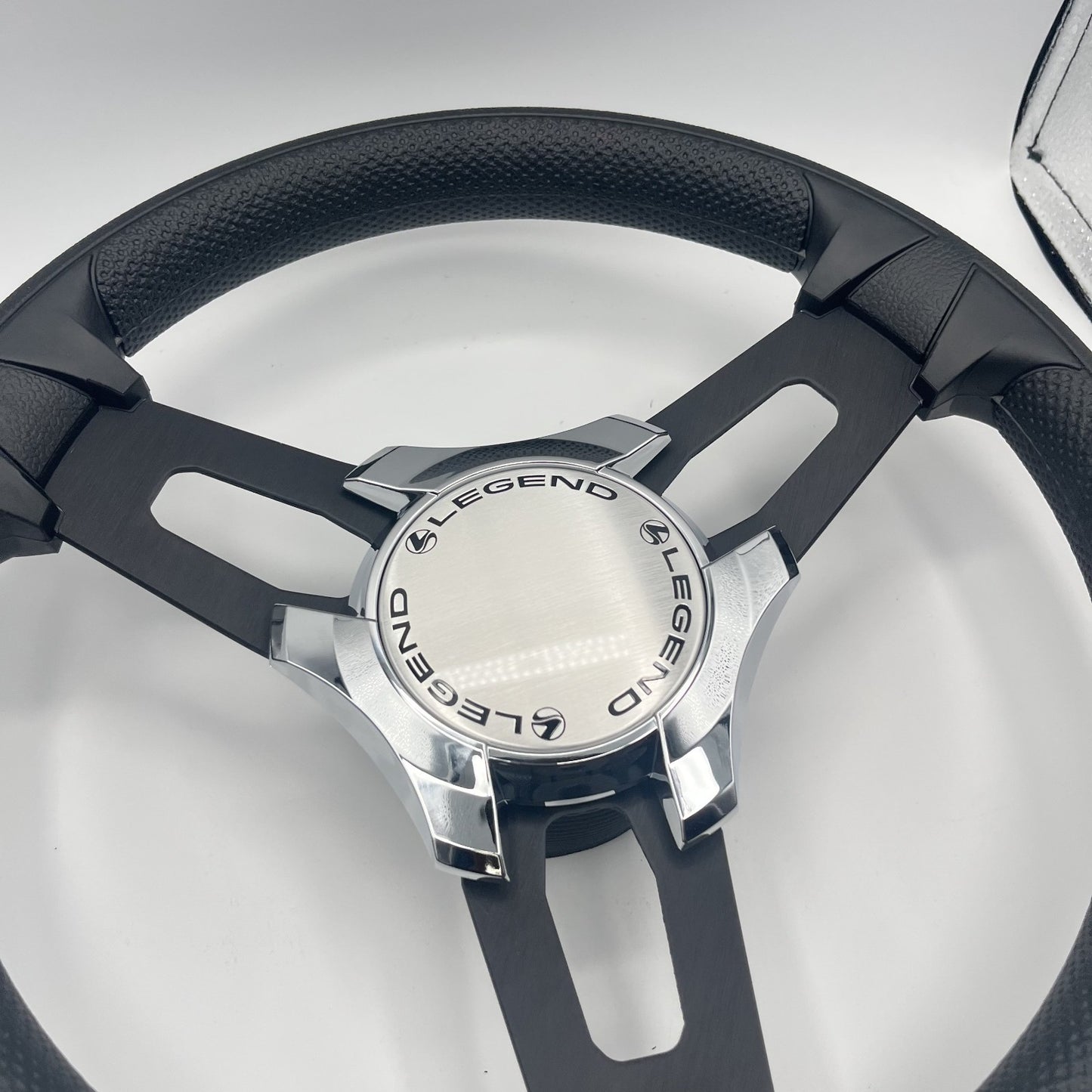 Gussi Italia Boat Model 15 Steering Wheel Black Brushed Alum Spokes |Legend