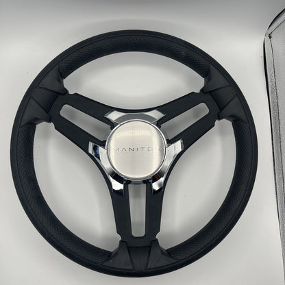 Gussi Italia Marine Steering Wheel Black Brush Metal Spokes | Manitou