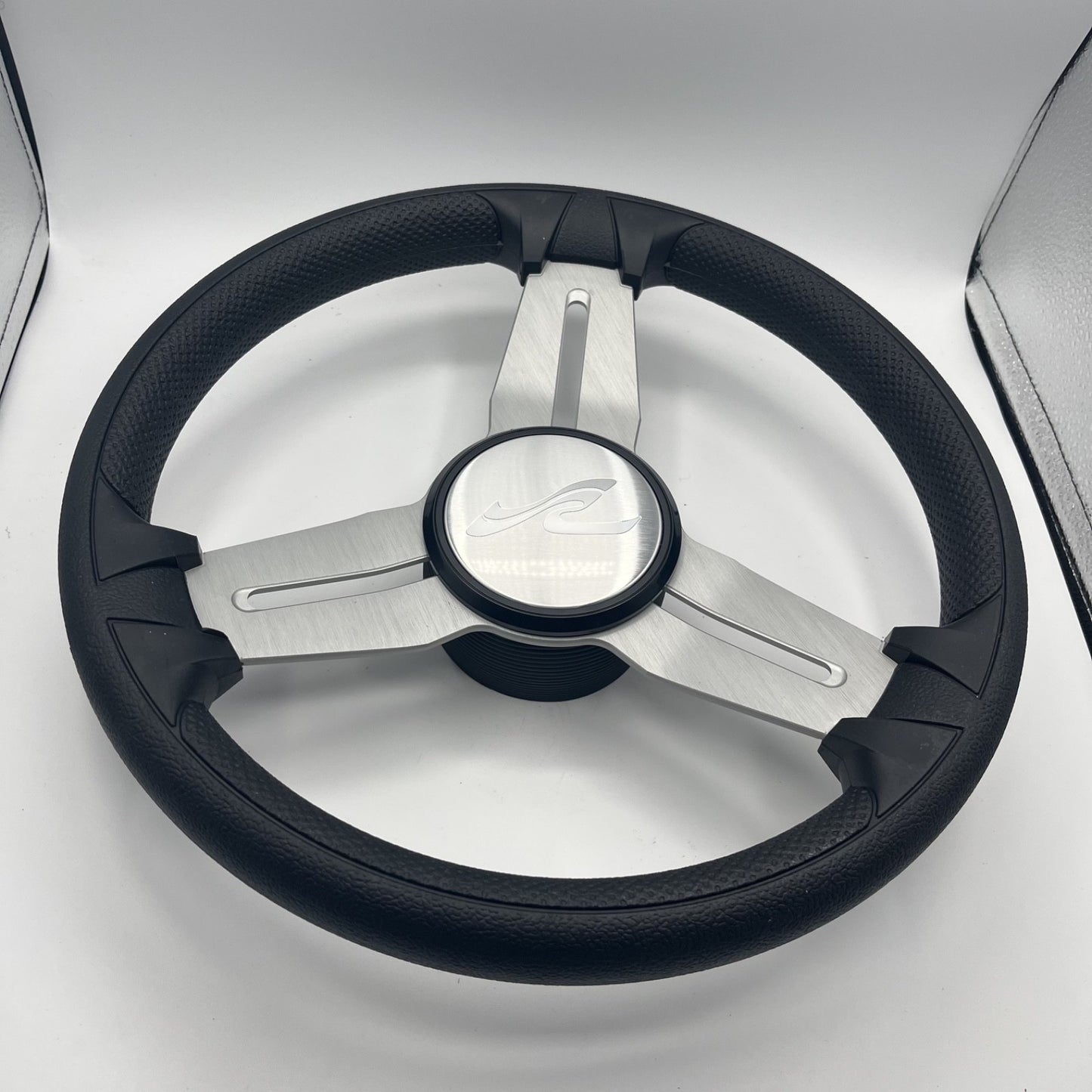 Model 15 Marine Steering Wheel Brush Alum Spokes | Sea Ray Boats Logo