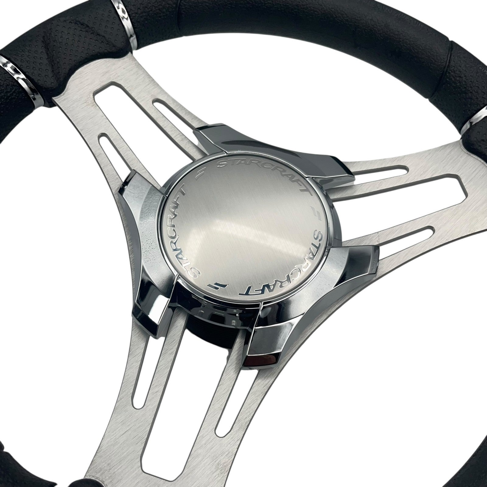 Verona Boat Steering Wheel Gray Brushed Aluminum Spokes | Starcraft Boats