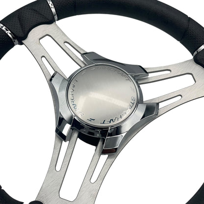 Verona Boat Steering Wheel Gray Brushed Aluminum Spokes | Starcraft Boats