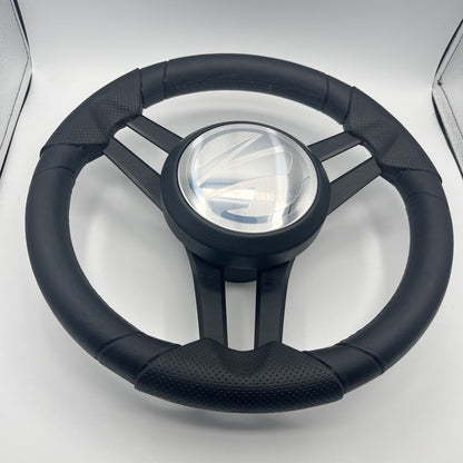 Molinara Marine Steering Wheel Black Brushed Aluminum Spokes | Tige