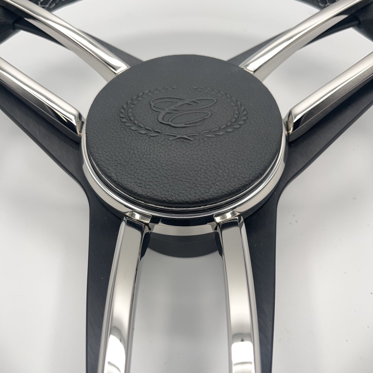 Cobalt Boat Steering Wheel Stainless Steel Spoke Leather Rim | Cobalt Boats Logo