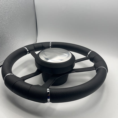 Malera Boat Steering Wheel Black Aluminum Spokes - Tige Boats