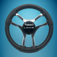 Malera Boat Steering Wheel Chrome Spokes | Lowe Black Dome