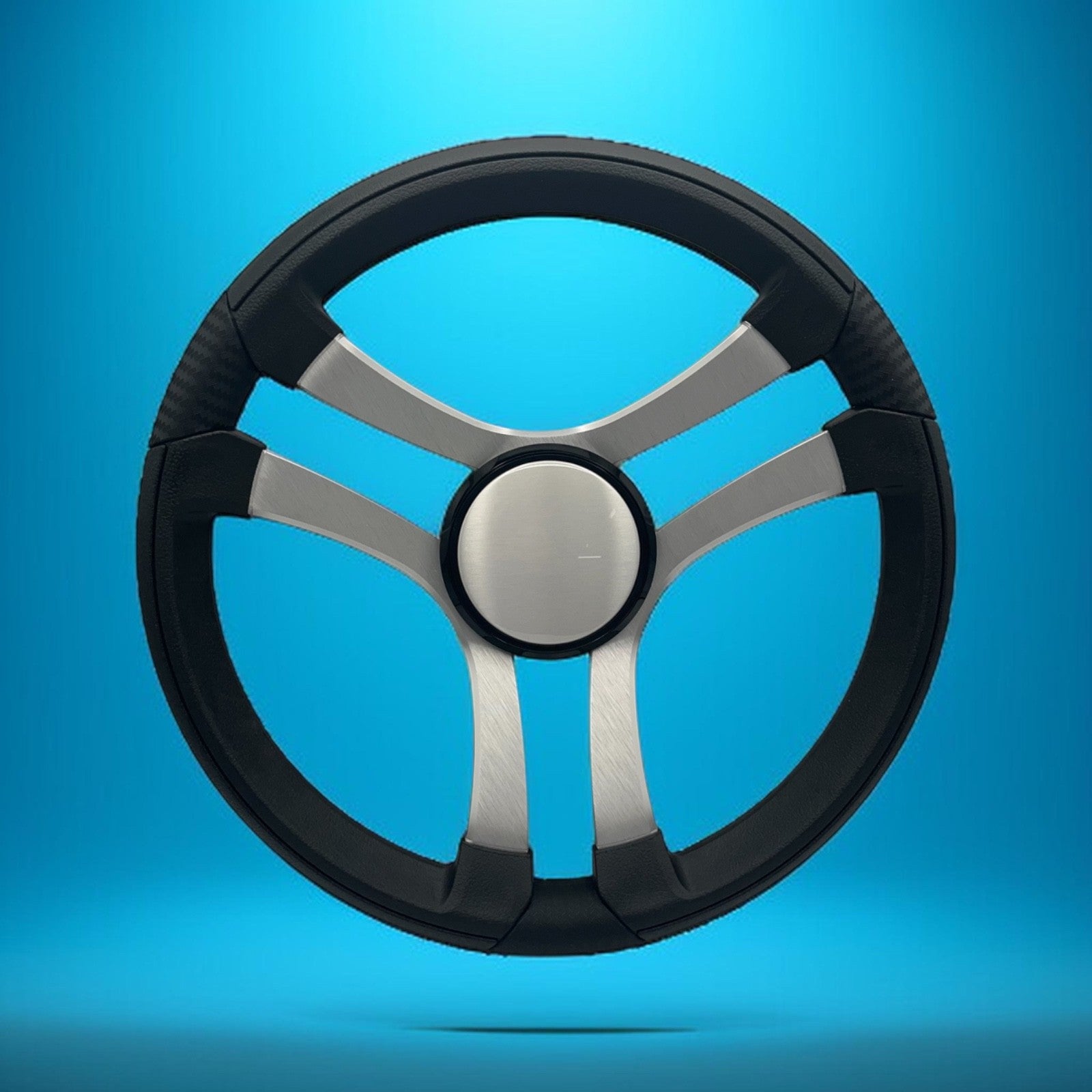 Benaco Boat Steering Wheel Brushed Aluminum Spokes - Plain