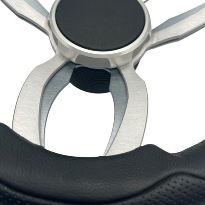 Garda Boat Steering Wheel Brushed Dual Spoke Alum | Plain Center Cap