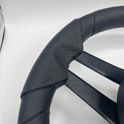 Molinara Marine Steering Wheel Black Brushed Aluminum Spokes | ATX
