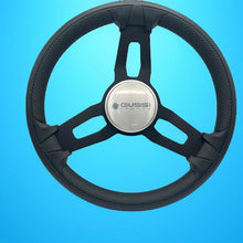 Model 15 Boat Steering Wheel Blk Brushed Alum Spokes | Silver Gussi Logo